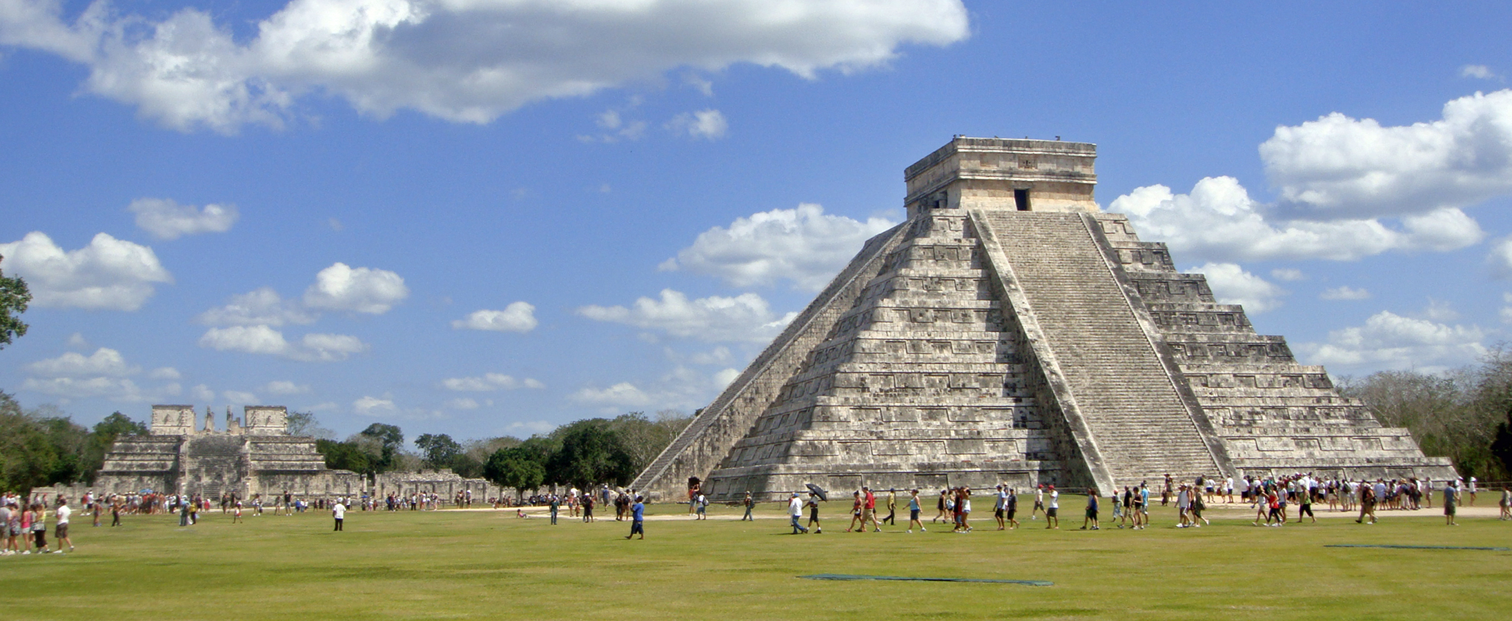 The stepped limestone terraces and central staircase of El Castillo